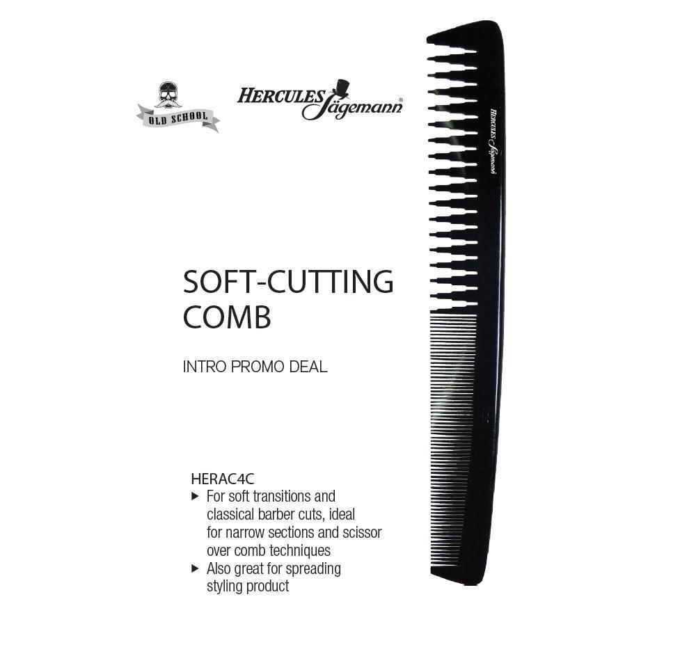 HERCULES Black Premium Hard Rubber Soft Cutting Comb 7 Inch