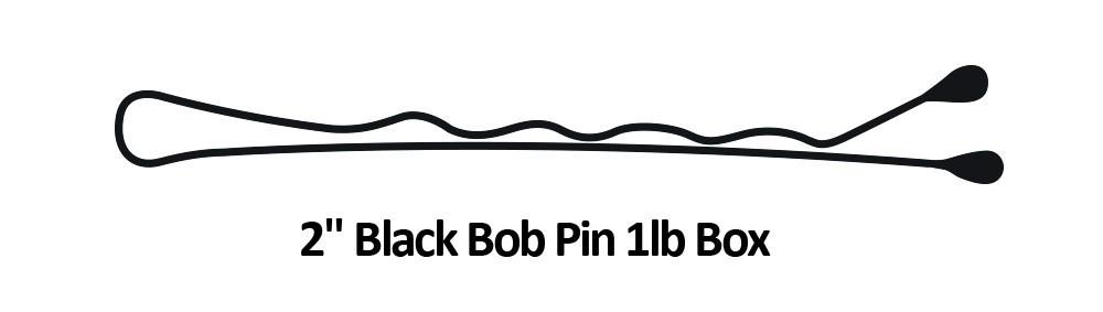 Black Crimped Bobby Pins, 2-3/4 Inch,