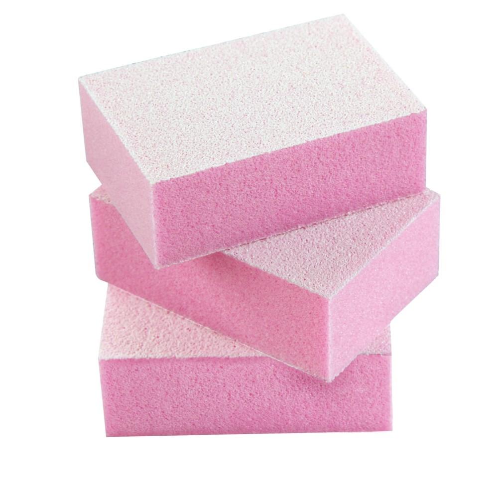 Mini bloque de pulido desechable, grano 150/150, paquete de 50, rosa