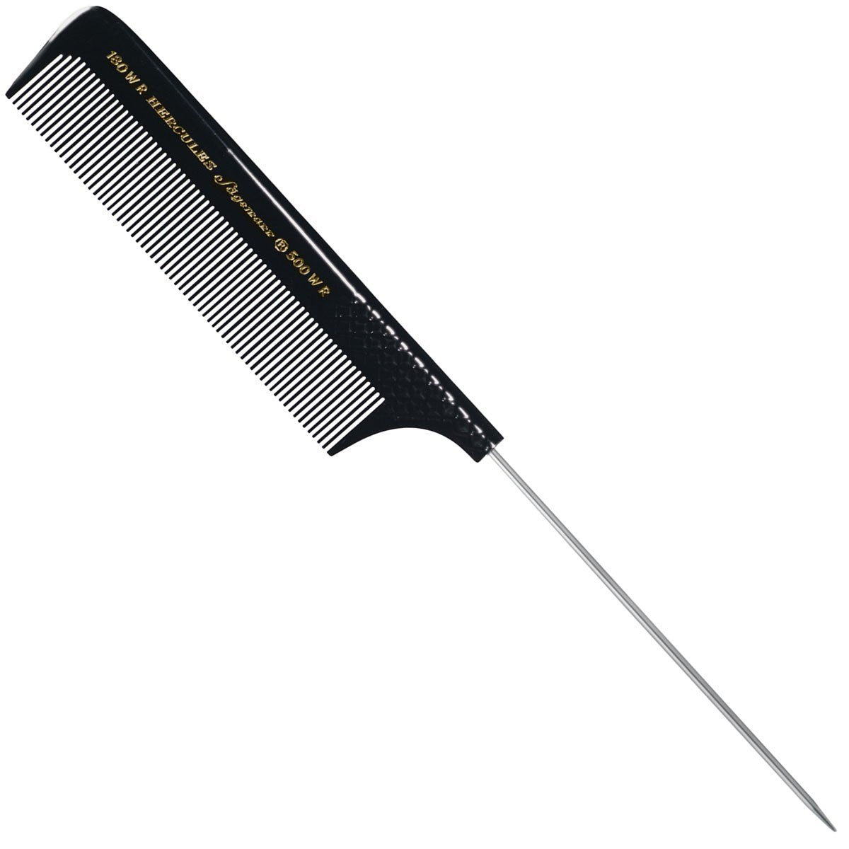 HERCULES Premium Hard Rubber Pin Tail Comb 9 Inch Stainless Steel