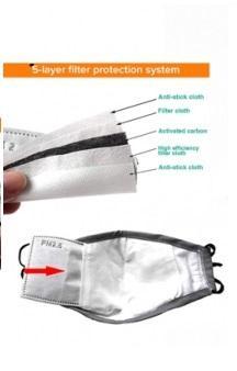 Paquete de 10 filtros de carbón de papel para usar con mascarilla reutilizable